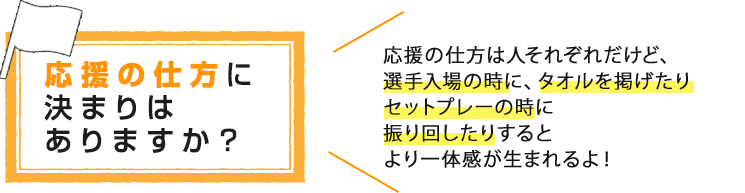 応援の仕方に決まりはありますか?