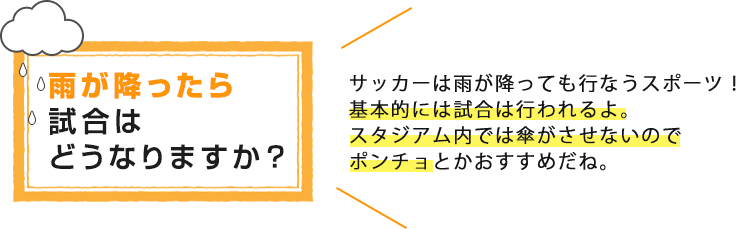 雨が降ったら試合はどうなりますか？